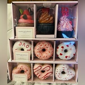Cupcakes & Cashmere Valentines Day Ceramic Donuts & Chocolate Cupcakes figures